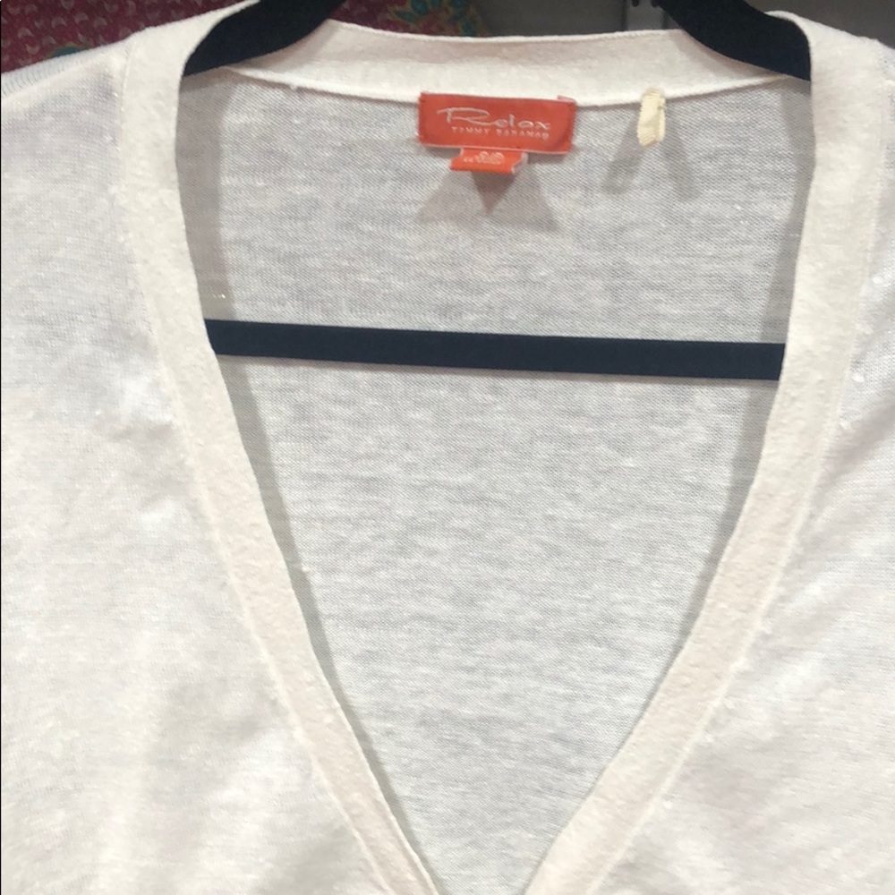 Tommy Bahama small linen crop cardigan - Picture 5 of 6